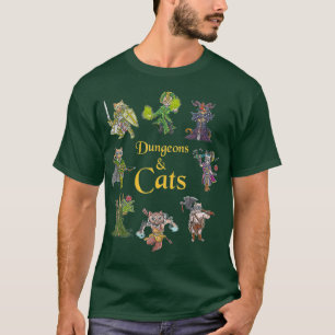 Camiseta Dunges Y Gatos Divertidos Juegos De Tabletop Cuadr