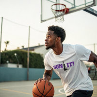 Dunk it | Frase de baloncesto con tipografía púrpu