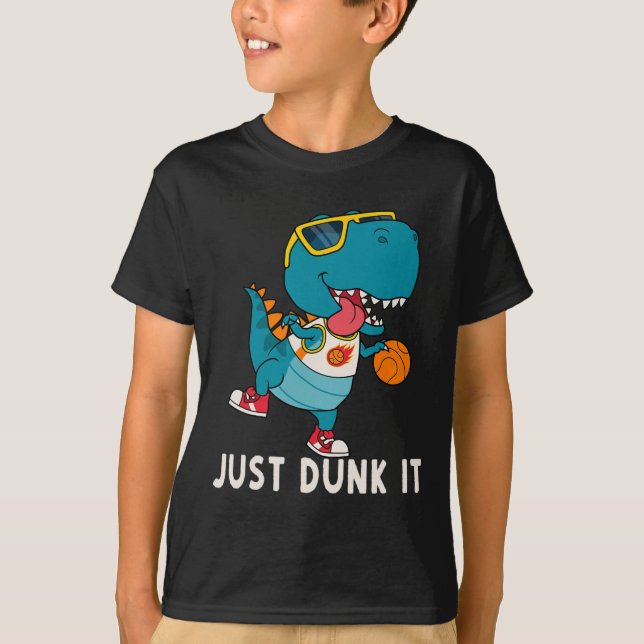 Camiseta Dunk It Fun Dinosaur Basketball League Slam D (Anverso)