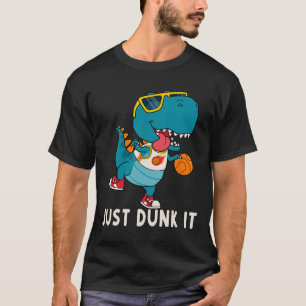 Camiseta Dunk It Fun Dinosaur Bysketbyll League Slam D