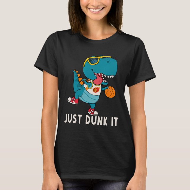 Camiseta Dunk It Fun Dinosaur Bysketbyll League Slam D (Anverso)