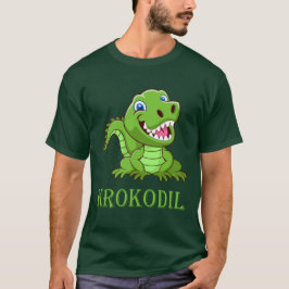 Camiseta dunkelgrünes Krokodil