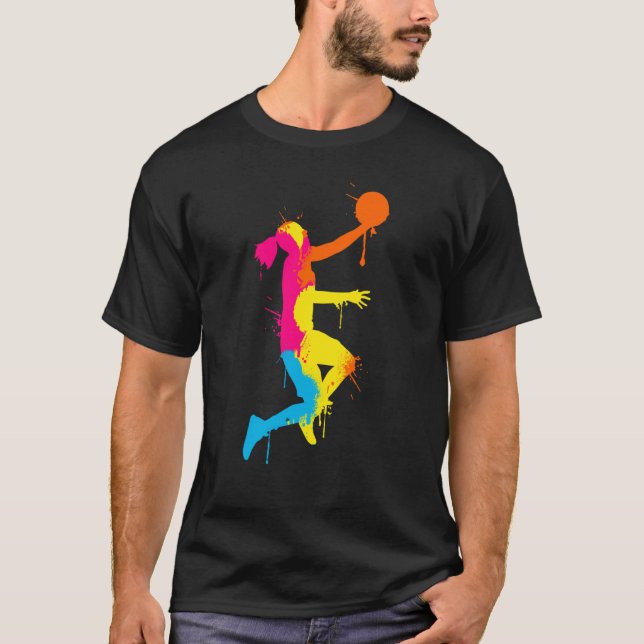 Camiseta Dunking basketball player basket basketball player (Anverso)