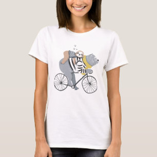 Camiseta Dúo aventurero: Viaje en bicicleta con oseos y esl