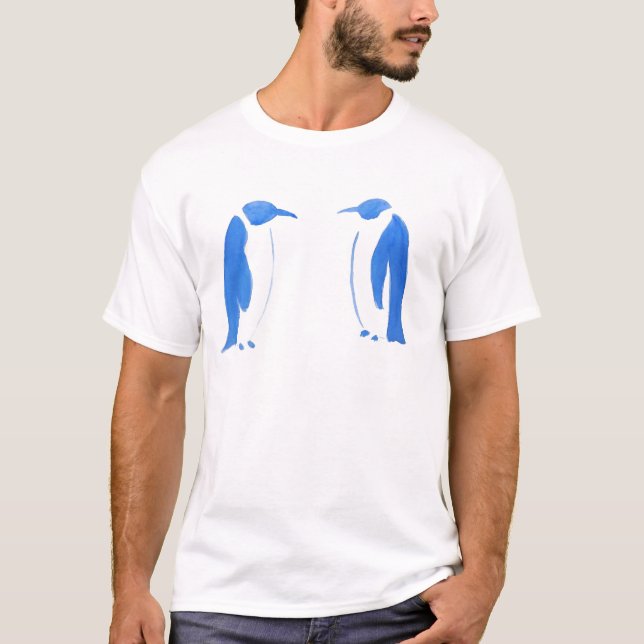 Camiseta Dúo azul del pingüino (Anverso)