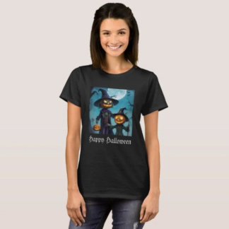 Camiseta Dúo de calabazas de Halloween espeluznantes