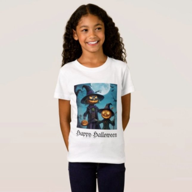 Camiseta Dúo de calabazas espeluznantes de Halloween (Comfy tri-blend women’s tee feminine fit, scoop neck, short sleeves, relaxed fit.  
)