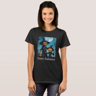 Camiseta Dúo de calabazas espeluznantes de Halloween