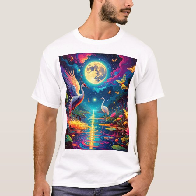 Camiseta Dúo de Grulla y Libélula (Anverso)