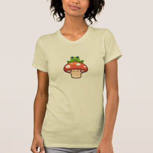 Camiseta Dúo de hongos y ranas, tee gráfico de Kawaii