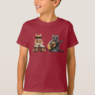 Camiseta Duo de Música de Gatos para Niños