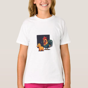 Camiseta Dúo de niños de gallo y caballo