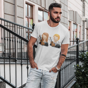 Camiseta Dúo de violinistas sin rostro, pareja de músicos