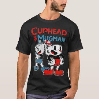 Camiseta Dúo dinámico de chica retro Cuphead Mugman