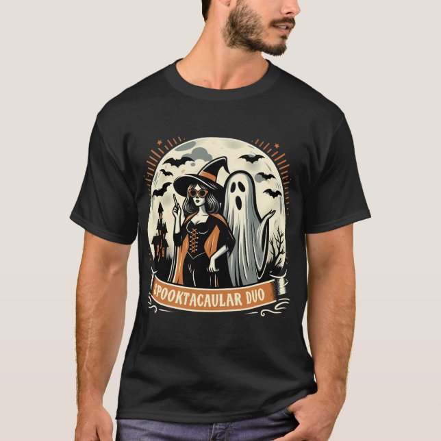 Camiseta Duo Spooktacular | Halloween Spooky Vibes (Anverso)
