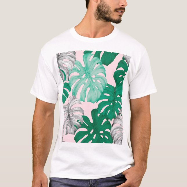 Camiseta Duo-Tone Mínimo Tropical Monstera (Anverso)