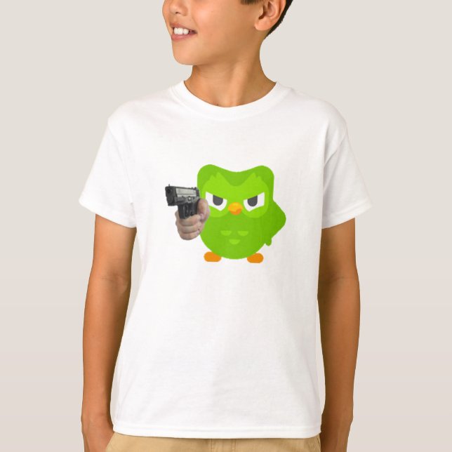 Camiseta Duolingo es un Pegatina enfadado (Anverso)
