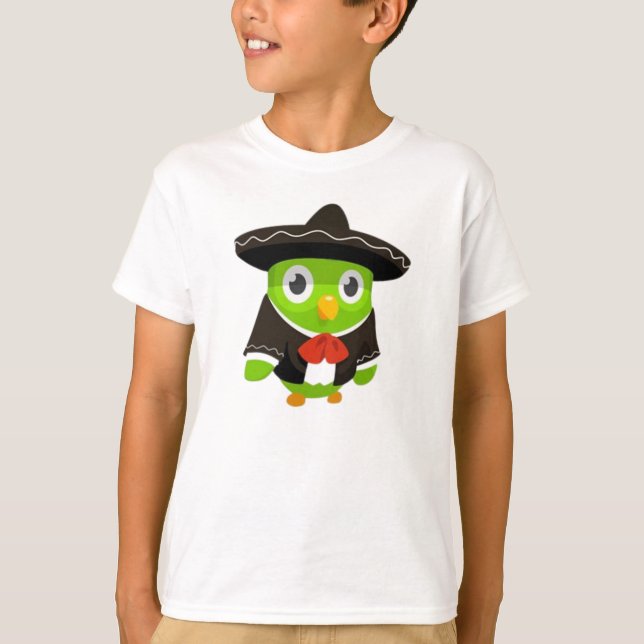 Camiseta Duolingo para Pegatina en español (Anverso)