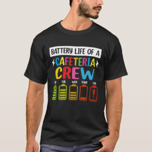 Camiseta Duración de la batería de la cafetería Crew Cafete