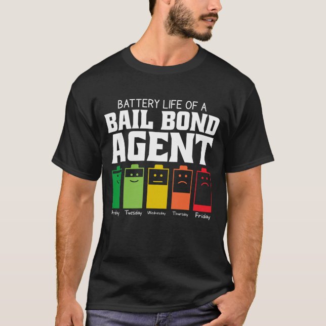 Camiseta Duración de la batería de un agente de bonos de fi (Anverso)
