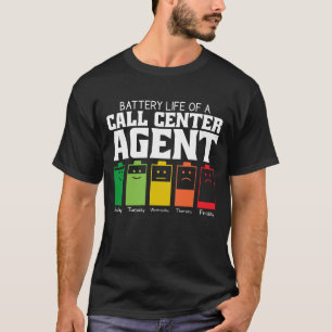 Camiseta Duración De La Batería De Un Agente Del Centro De 