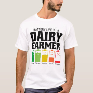 Camiseta Duración De La Batería De Un Agricultor Lácteo