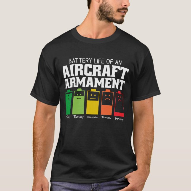 Camiseta Duración De La Batería De Un Armamento De Aeronave (Anverso)