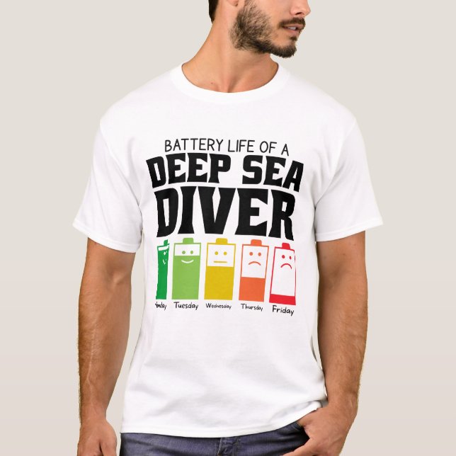 Camiseta Duración De La Batería De Un Buceador De Mar Profu (Anverso)