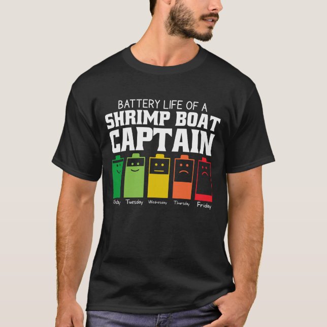 Camiseta Duración De La Batería De Un Capitán De Barco De C (Anverso)