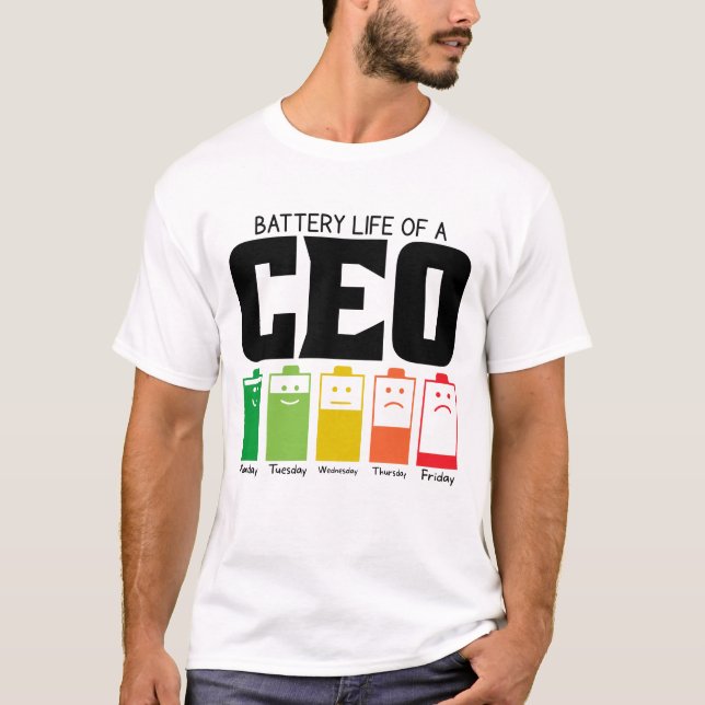 Camiseta Duración De La Batería De Un CEO (Anverso)