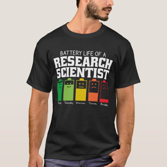 Camiseta Duración De La Batería De Un Científico De Investi (Anverso)