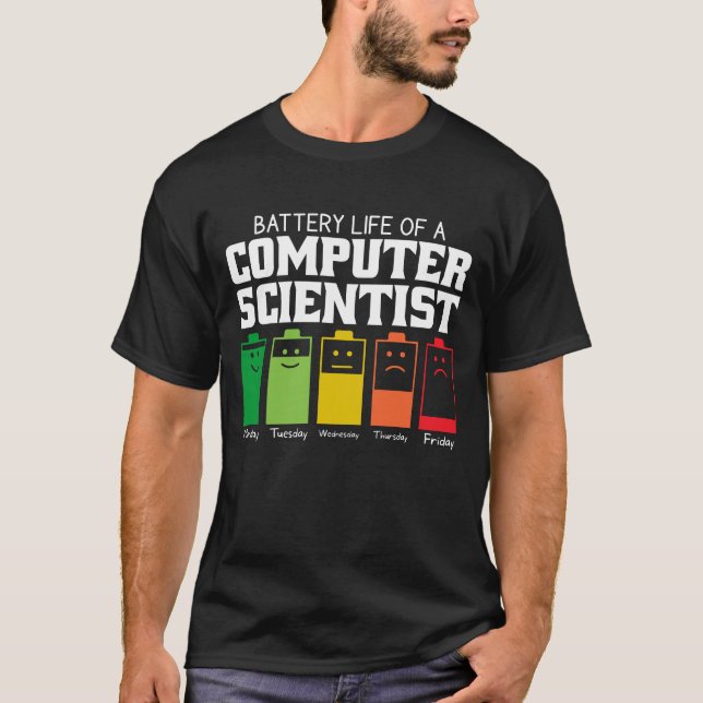 Camiseta Duración De La Batería De Un Científico Informátic (Anverso)