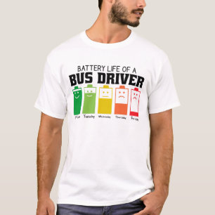 Camiseta Duración De La Batería De Un Conductor De Autobús
