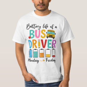 Camiseta Duración de la batería de un conductor de bus