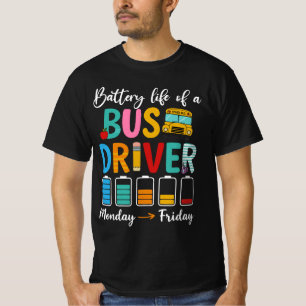 Camiseta Duración de la batería de un conductor de bus