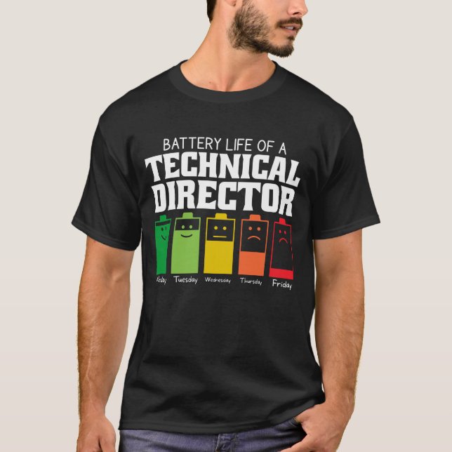 Camiseta Duración De La Batería De Un Director Técnico (Anverso)