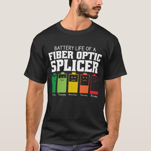 Camiseta Duración De La Batería De Un Empalmador De Fibra Ó (Anverso)