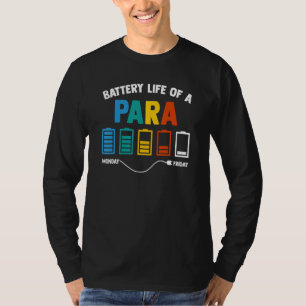 Camiseta Duración De La Batería De Un Enseñanza De Educador