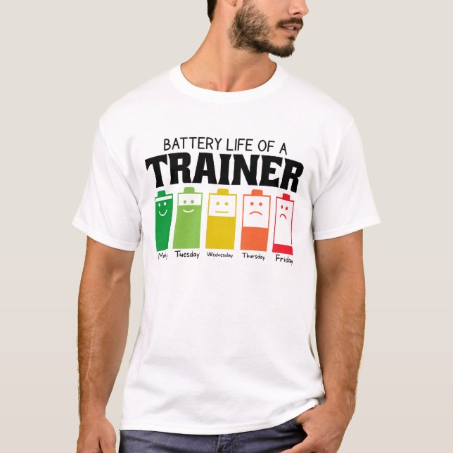 Camiseta Duración De La Batería De Un Entrenador (Anverso)