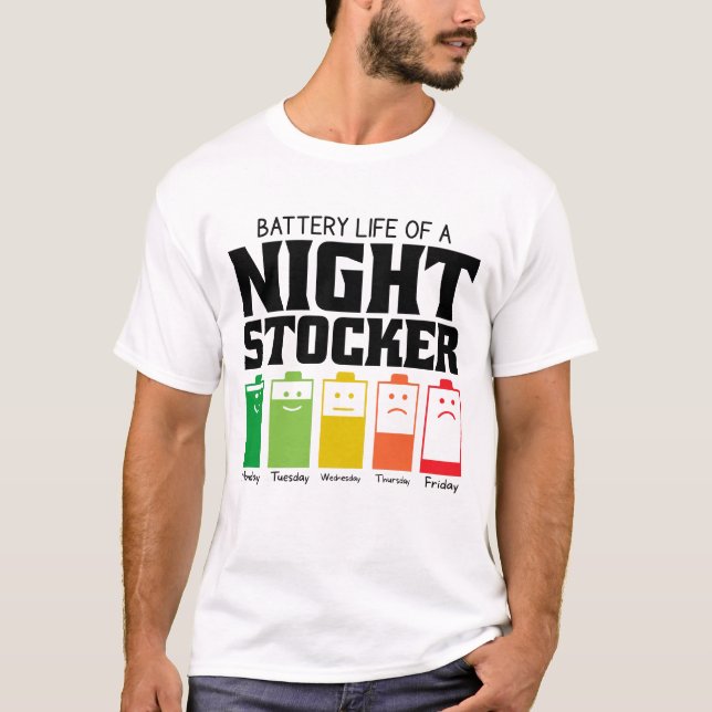 Camiseta Duración De La Batería De Un Estacionador De Noche (Anverso)