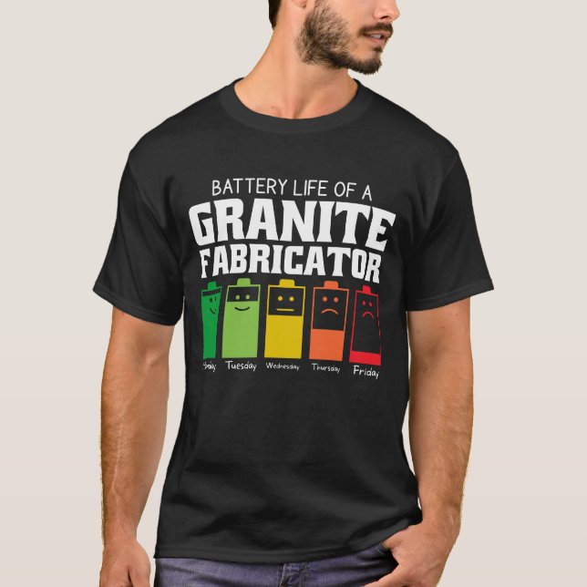 Camiseta Duración De La Batería De Un Fabricante De Granito (Anverso)