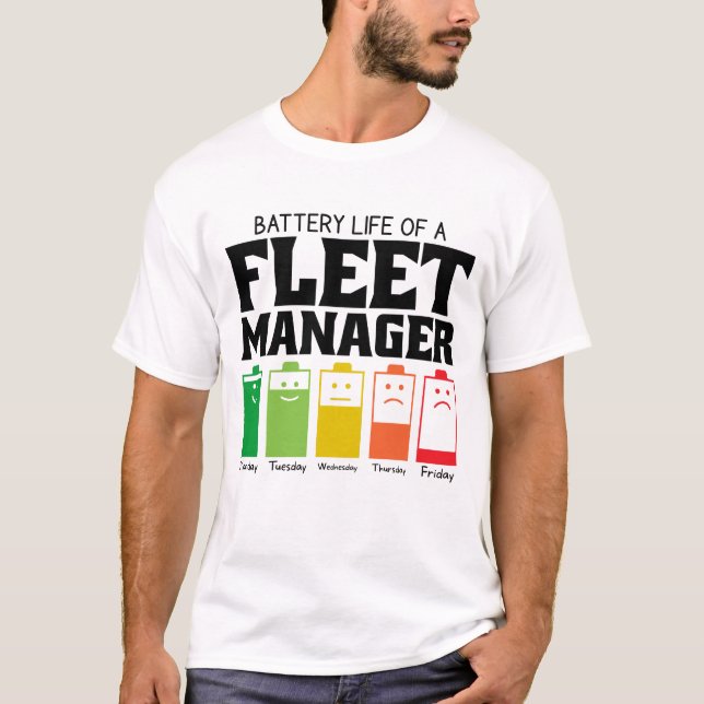 Camiseta Duración De La Batería De Un Gestor De Flotas (Anverso)