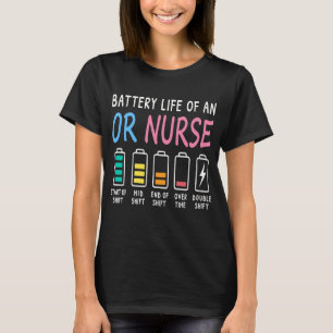 Camiseta Duración de la batería de un gráfico de humor de e