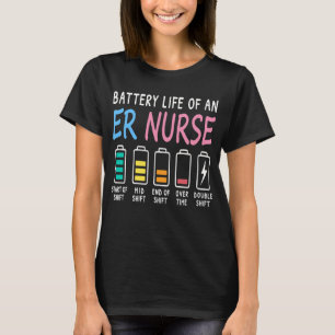 Camiseta Duración de la batería de un gráfico de humor de e