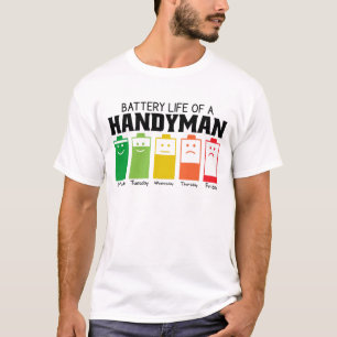 Camiseta Duración De La Batería De Un Hombre De Mano