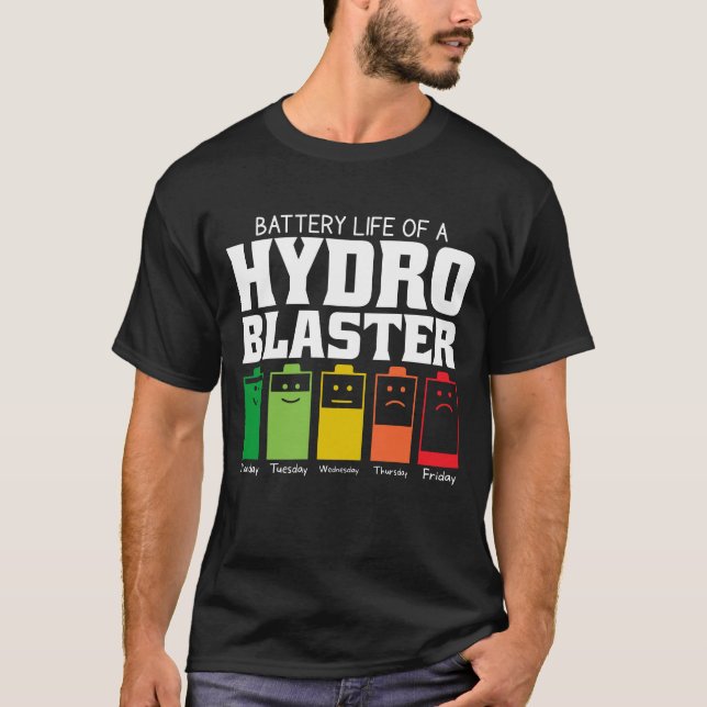 Camiseta Duración de la batería de un Hydro Blaster (Anverso)