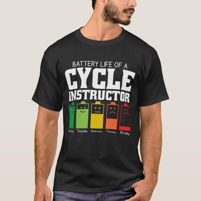 Camiseta Duración De La Batería De Un Instructor De Ciclo (Anverso)