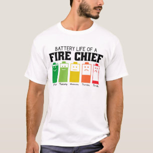 Camiseta Duración De La Batería De Un Jefe De Bomberos