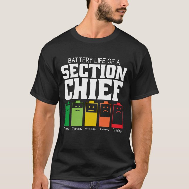 Camiseta Duración De La Batería De Un Jefe De Sección (Anverso)