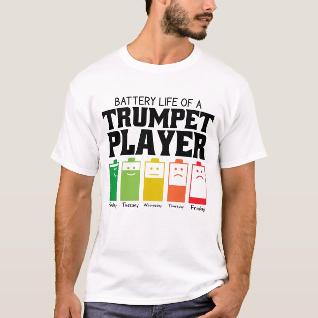 Camiseta Duración De La Batería De Un Jugador De Trump (Anverso)